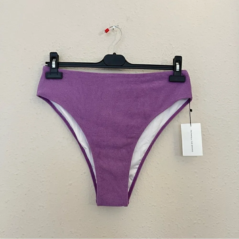 Faithfull The Brand Citra Bikini Bottom in Grape NEW Size 12/XXL